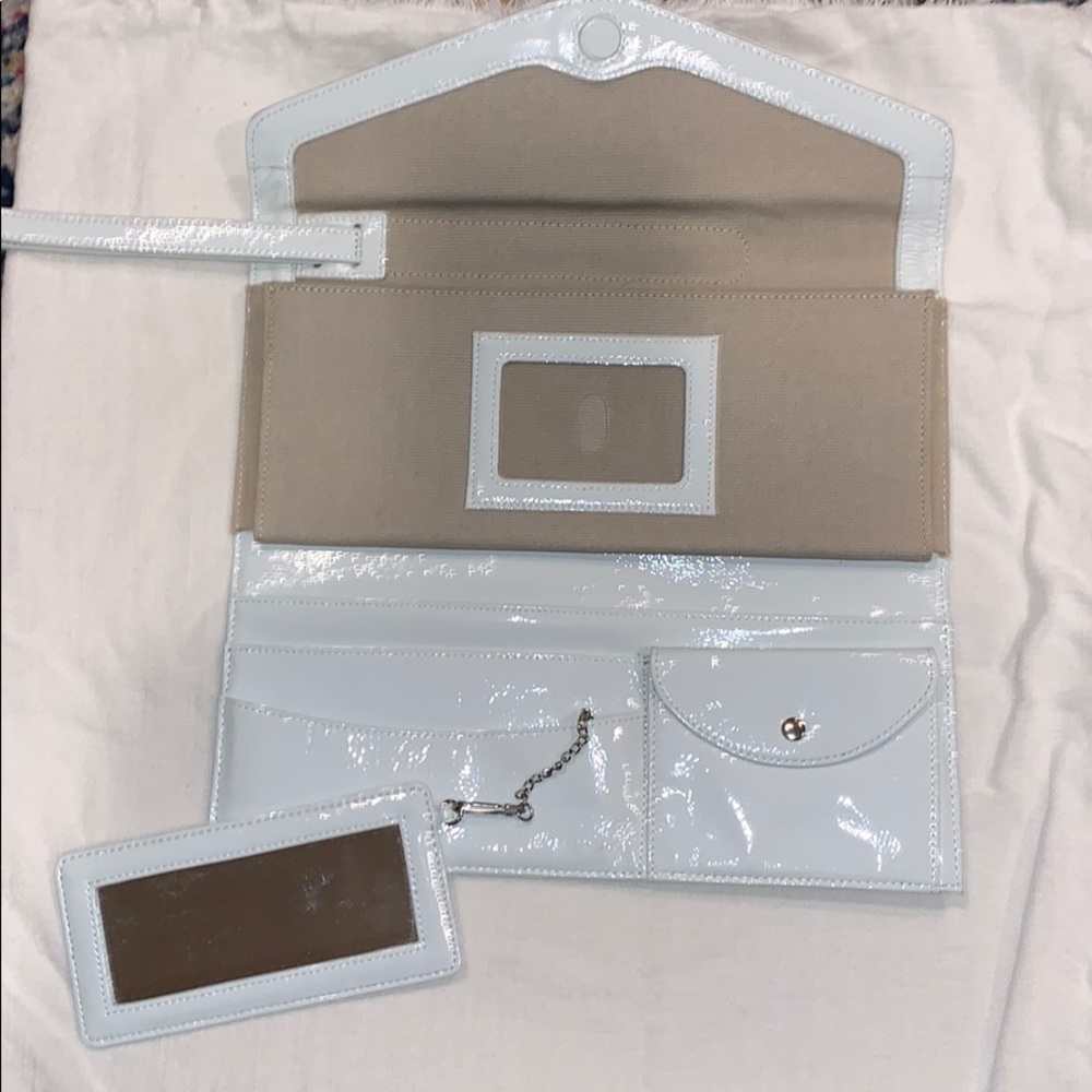 HOBO white patent leather w/attached mirror